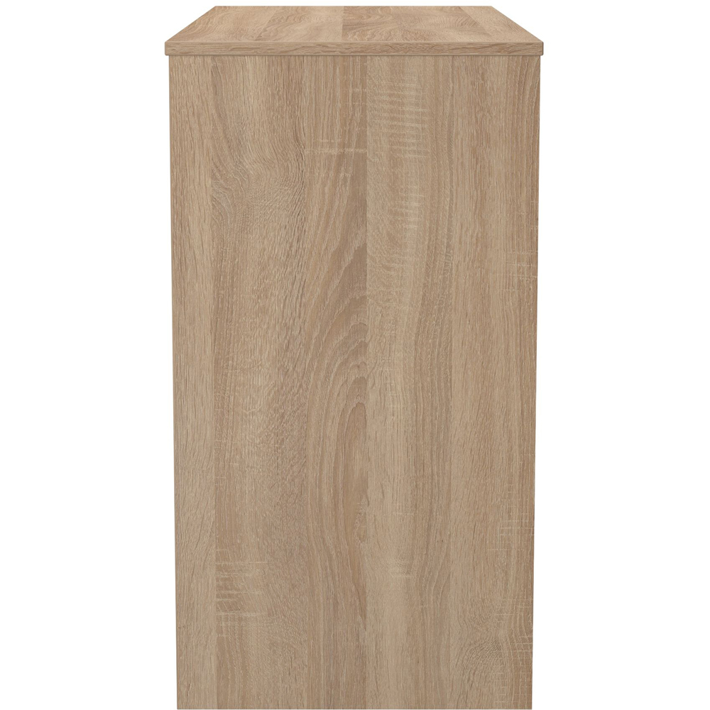 Crowndale Monaco 3 Drawer White Gloss and Bardolino Oak Vanity Dressing Table Ready Assembled Image 4