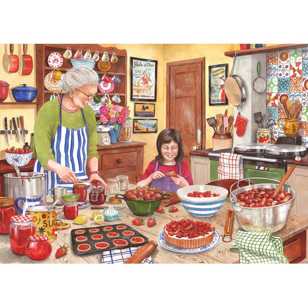 The House of Puzzles Strawberry Jam 250 Piece Big Jigsaw Puzzle Image