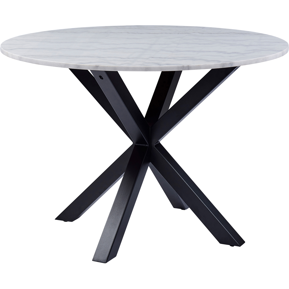 Florence Heaven Polished Marble Round 4 Seater Dining Table White Image 2