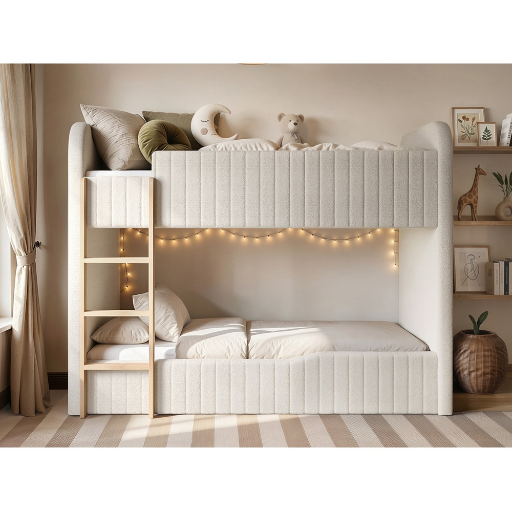 Flair Venna Beige Boucle Upholstered Bunk Bed Image 5