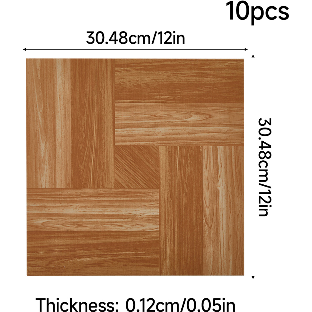 Living and Home Parquet Brown Square Self-Adhesive PVC Flooring Tile 10 Pack Image 9