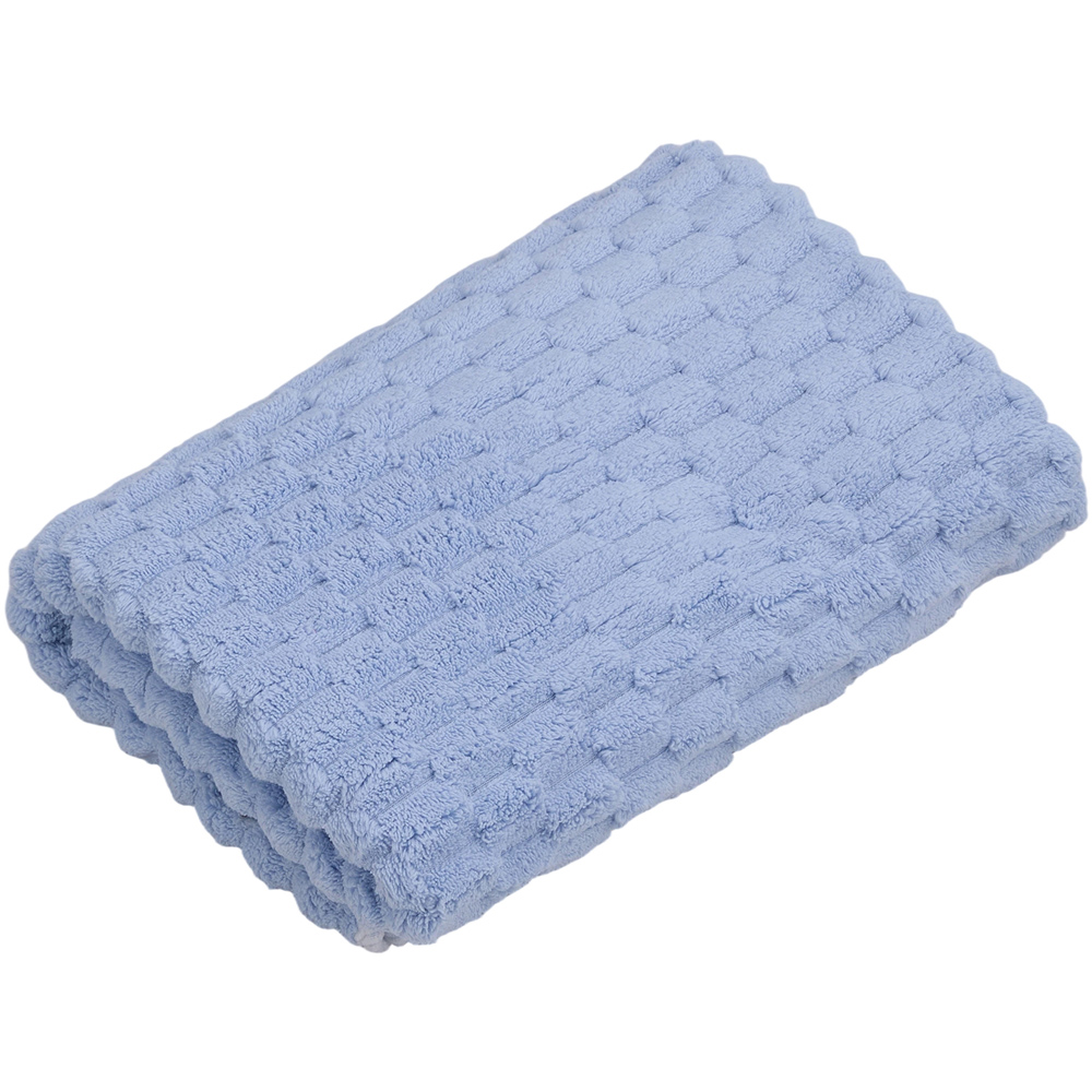 Living and Home Soft Coral Fleece Multicolour Waffle Texture Bath Towel Set of 4 Image 3
