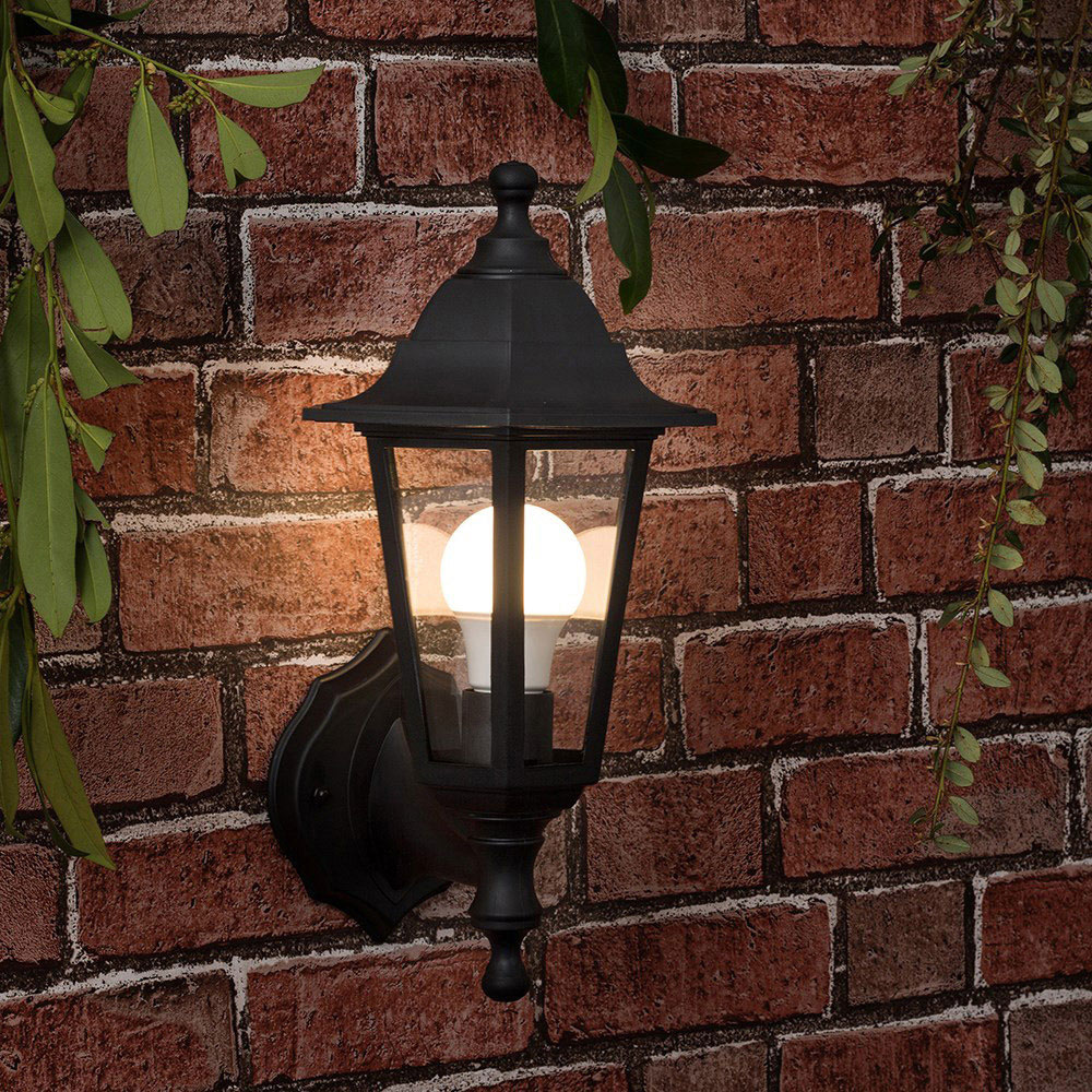 ValueLights Outdoor Black Wall Lantern Image 2