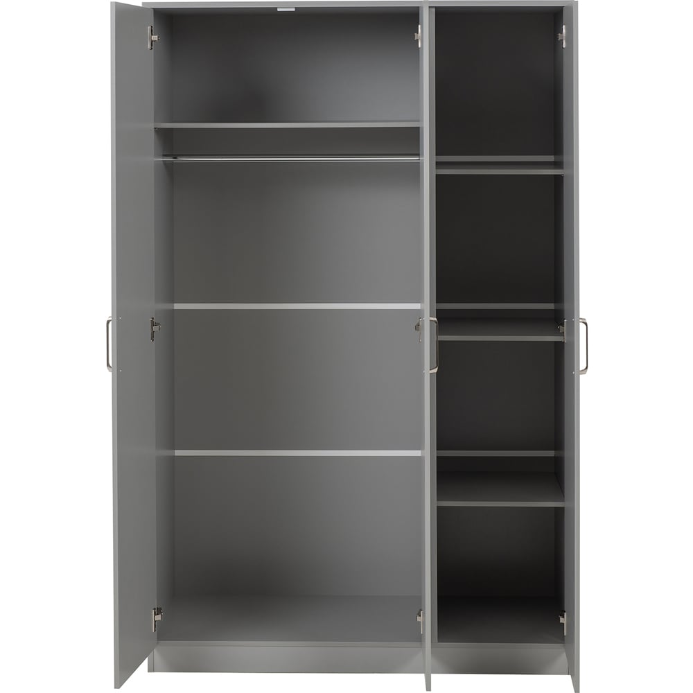 Seconique Dakota 3 Door Wardrobe Light Grey Bedroom Furniture Set Image 6