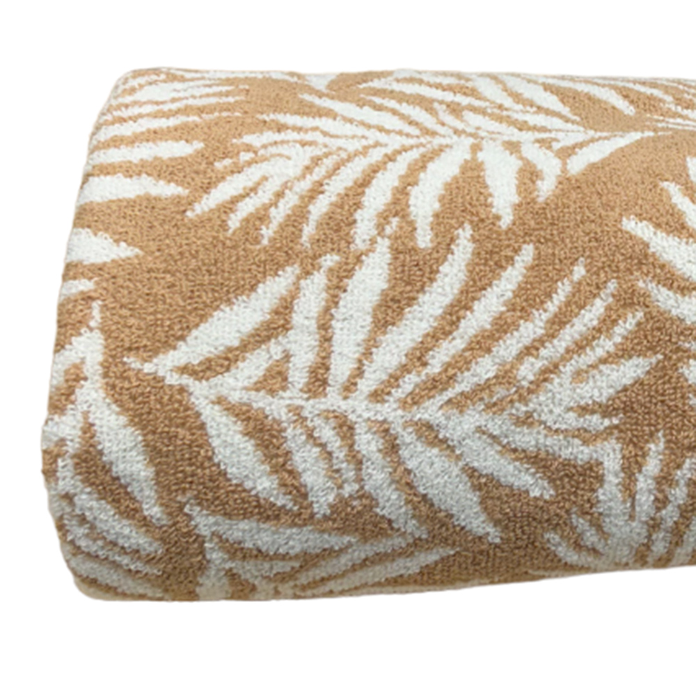Bellissimo Botanical Turkish Cotton Beige Bath Sheet Image 2