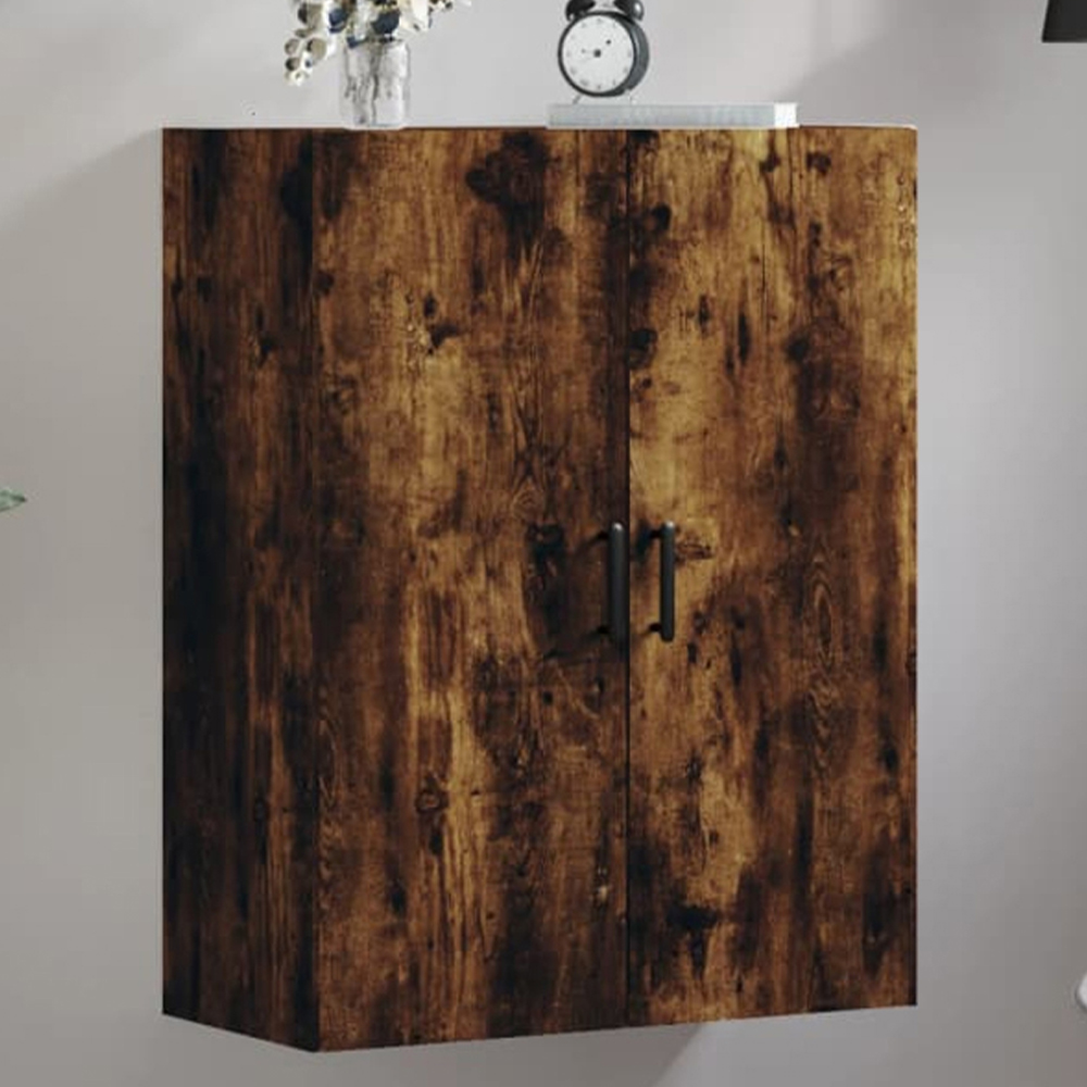 vidaXL 2 Door Brown Smoked Oak Wall Mounted Cabinet Image 1