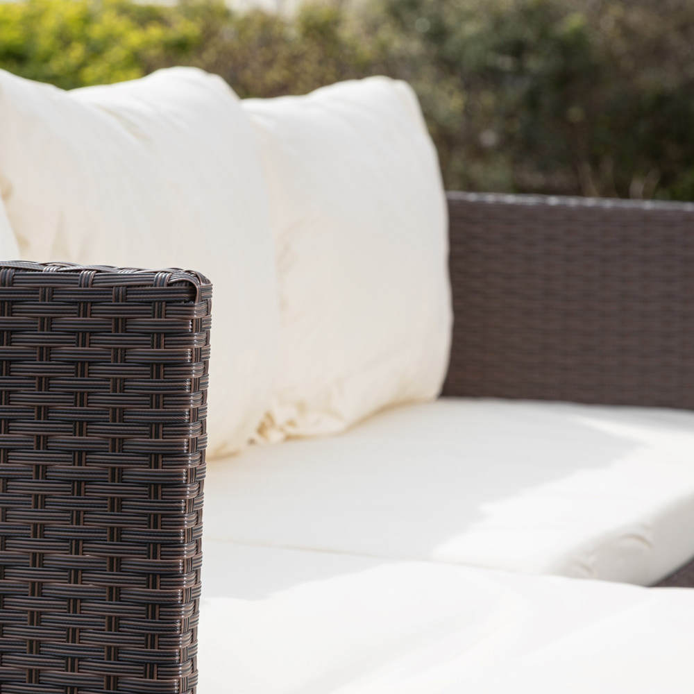 Artemis Aleria 4 Seater Cream Left Hand Facing Rattan Corner Sofa Set Image 3