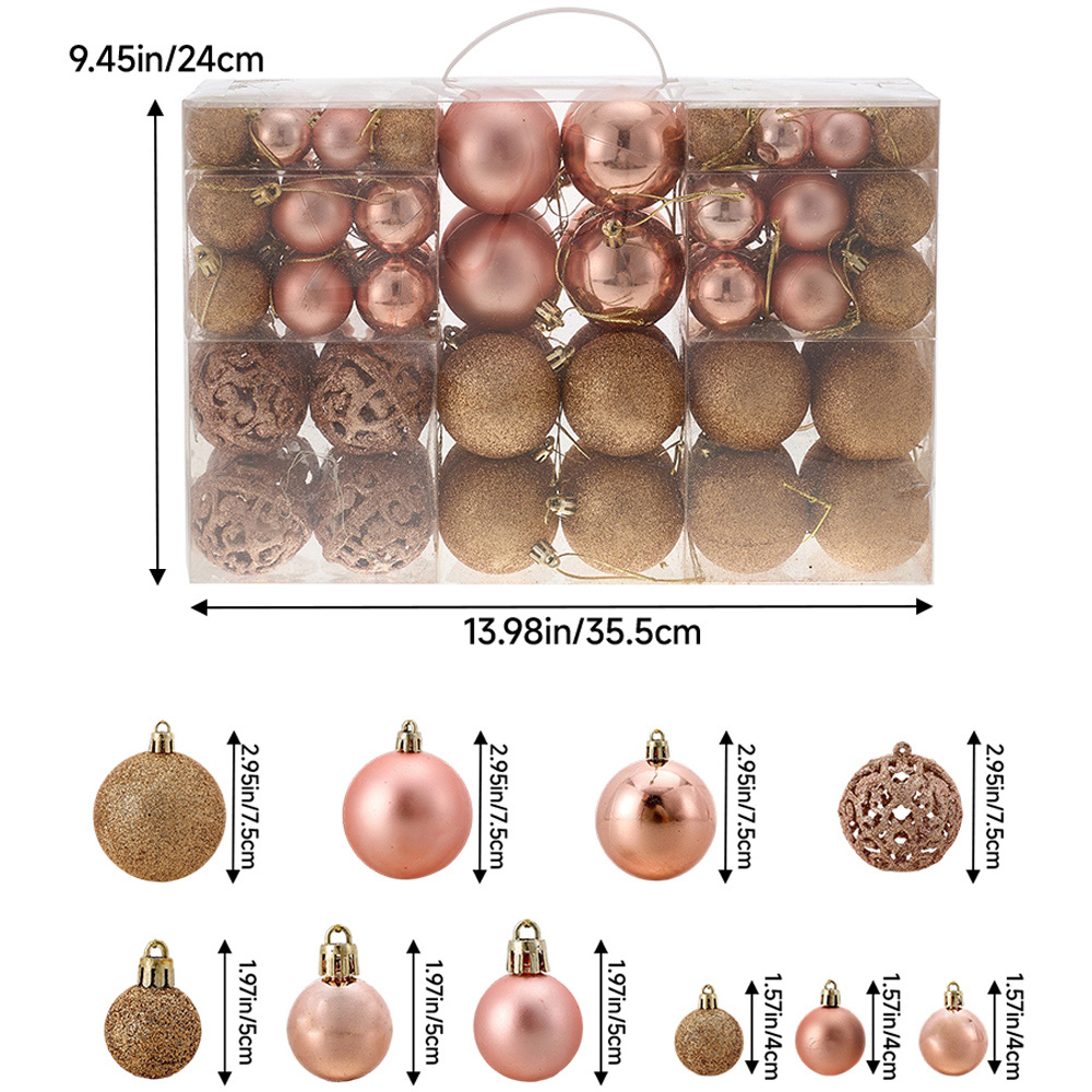 Living and Home 100 Piece Glossy Matte and Hollow Design Christmas Bauble Set Image 9