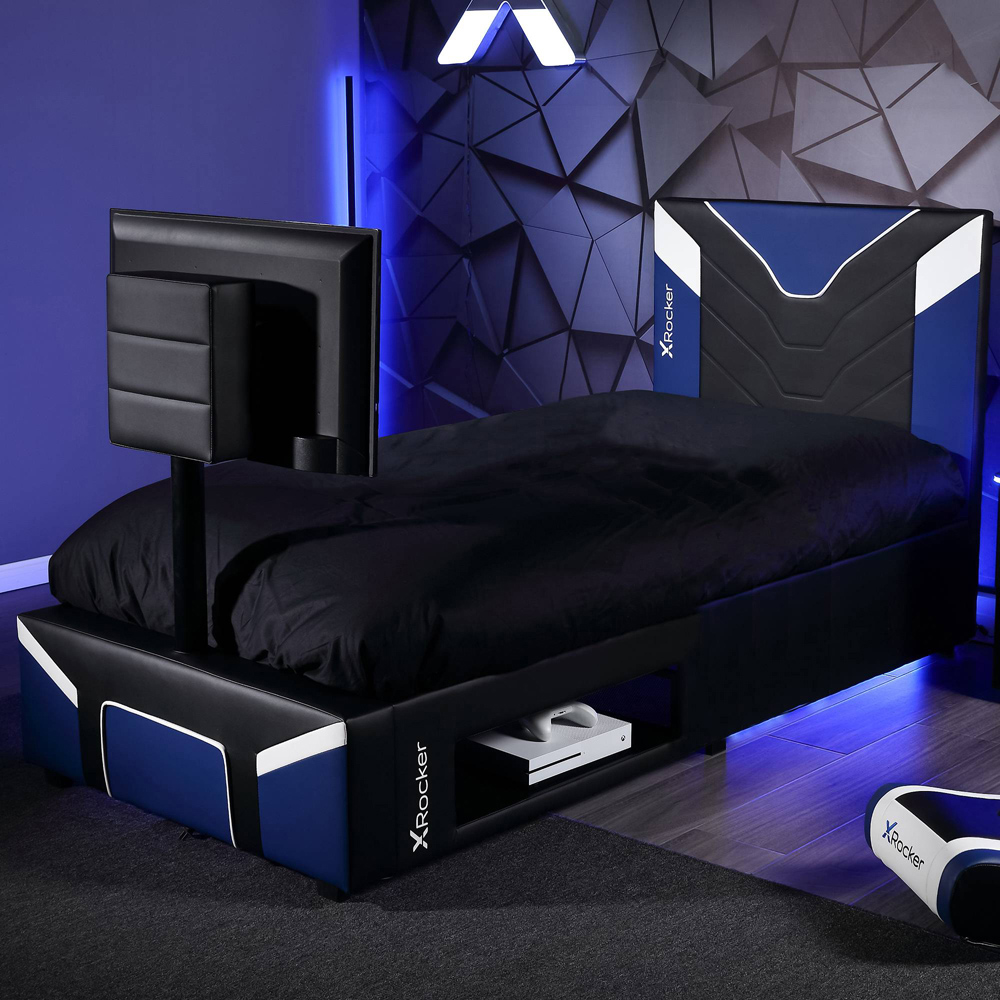 X Rocker Cerberus Twist Single Blue TV Gaming Bed Image 1