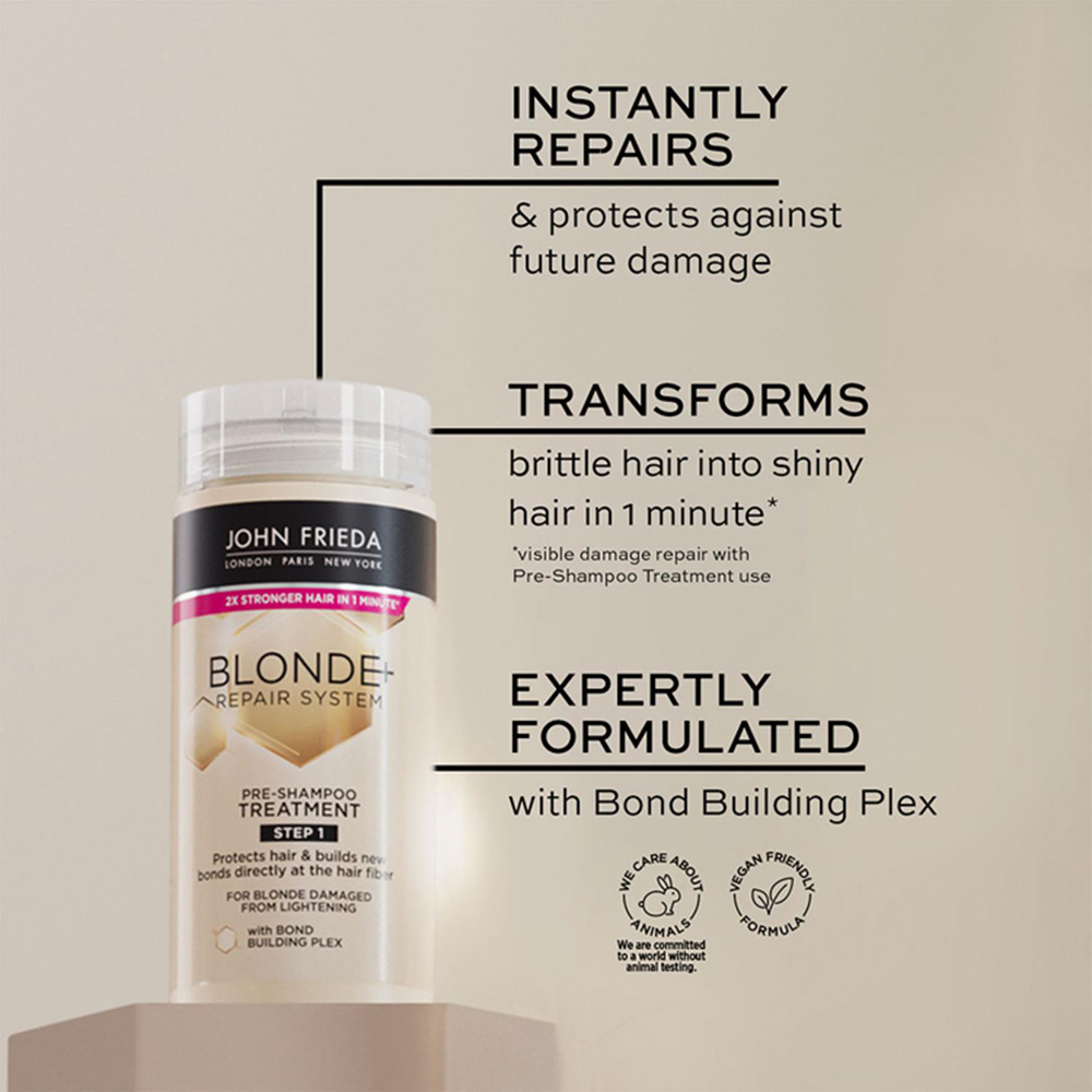 John Frieda Blonde+ Repair System Pre-Shampoo Treatment Bond Building Mask 100 ml 6 Pack Image 5