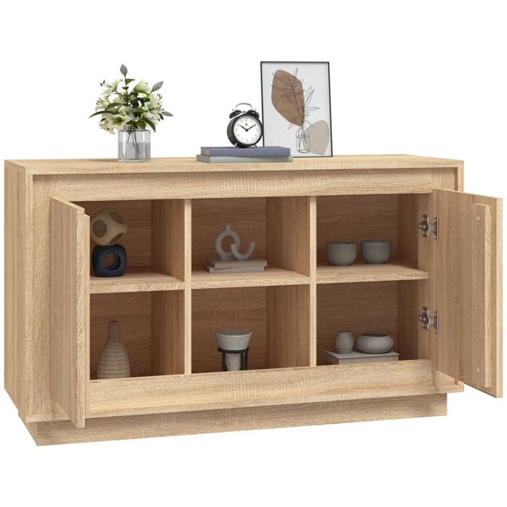 vidaXL 2 Door 2 Shelf Sonoma Oak Sideboard Image 3