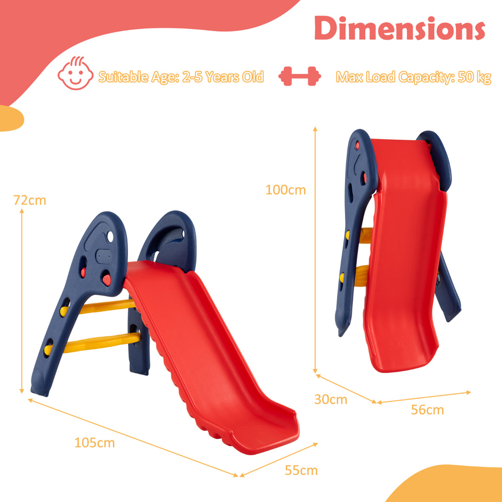 Costway Kids Multicolour Foldable Slide Image 7