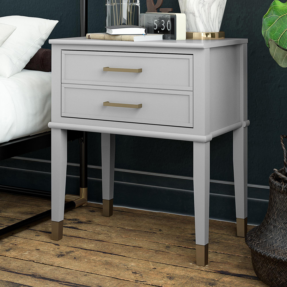 Dorel Home Westerleigh Single Drawer Dove Grey End Table Image 7