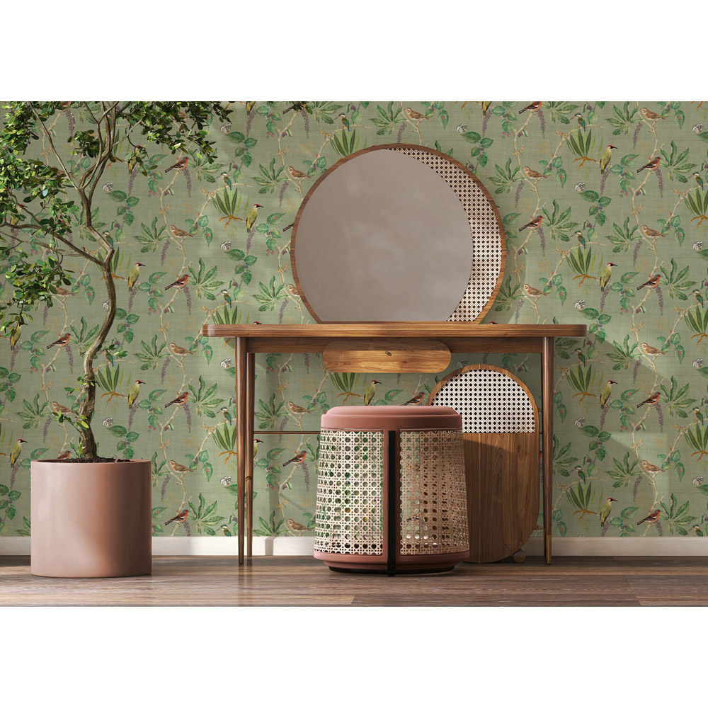 Esselle Home Hill Top Garden Sage Green Wallpaper Image 5