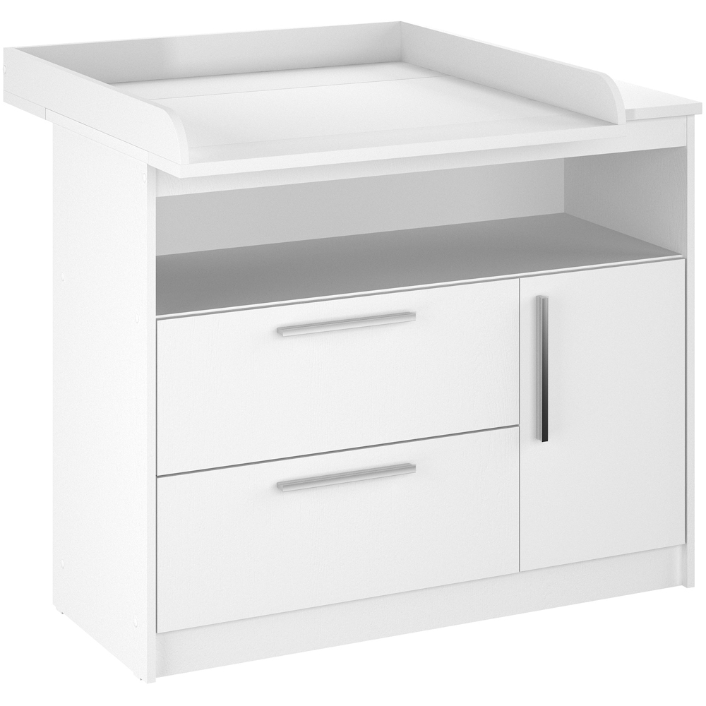 Shefa 1150 Single Door 2 Drawer Single Shelf White Kids Changing Unit Image 2