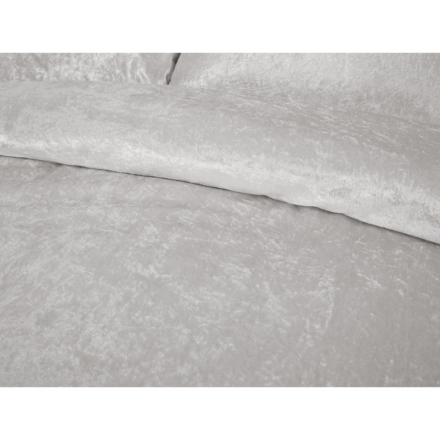 Crushed Velvet Duvet Cover and Pillowcase Set - Gold / Superking Image 3