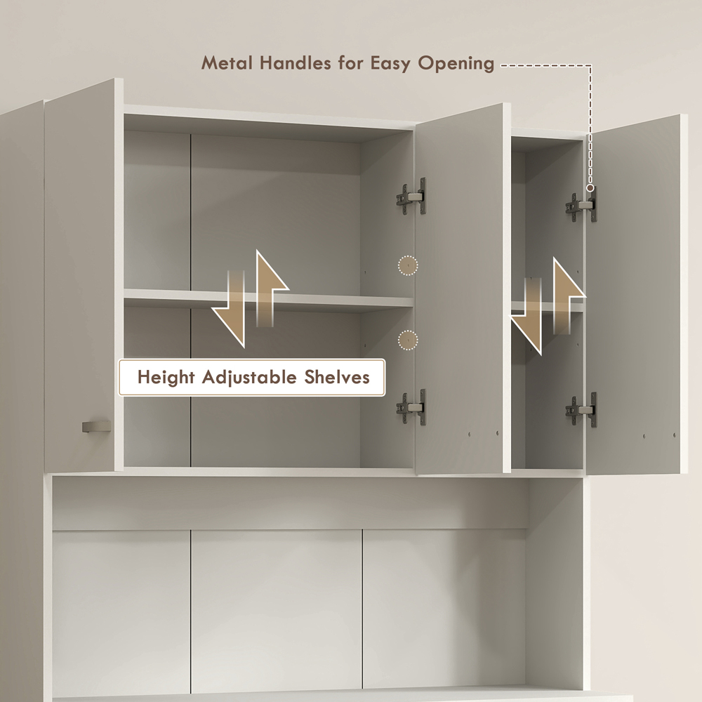Portland 6 Door Cream White Freestanding Kitchen Cabinet Image 6