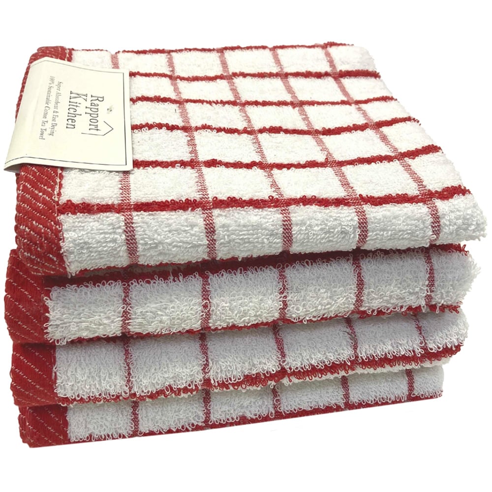 Rapport Home Luxury Red Pure Cotton Terry Kitchen Towel 50 x 80cm Image 1