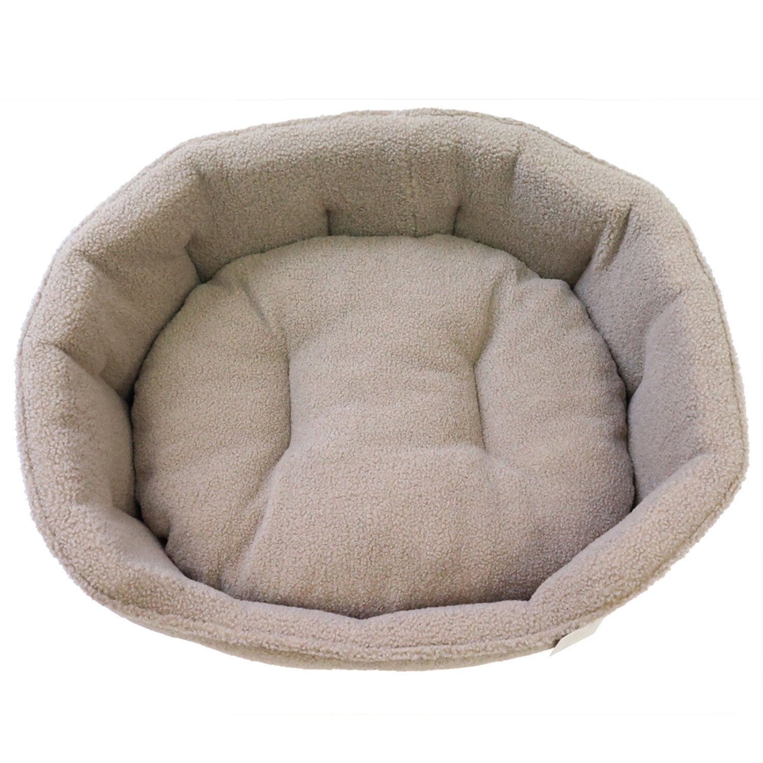 Clever Paws Boucle Oval Pet Bed - Brown Image 3