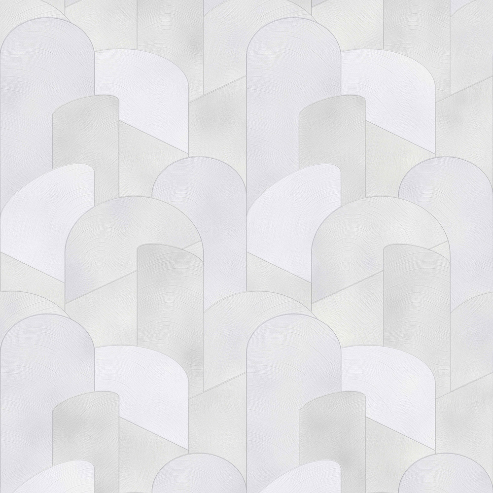 Galerie Elle Decoration 3D Geometric Grey and Silver Wallpaper Image 1