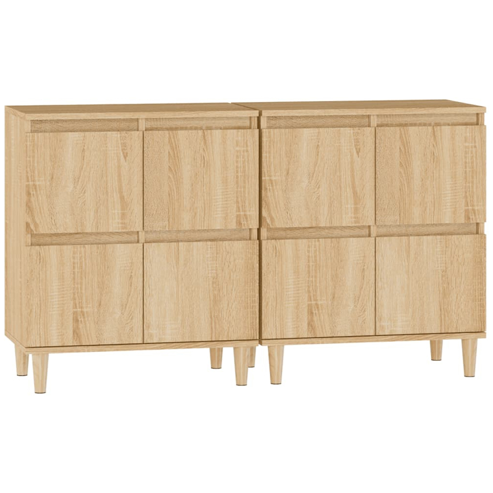 vidaXL 4 Door Sonoma Oak Sideboard Set of 2 Image 6