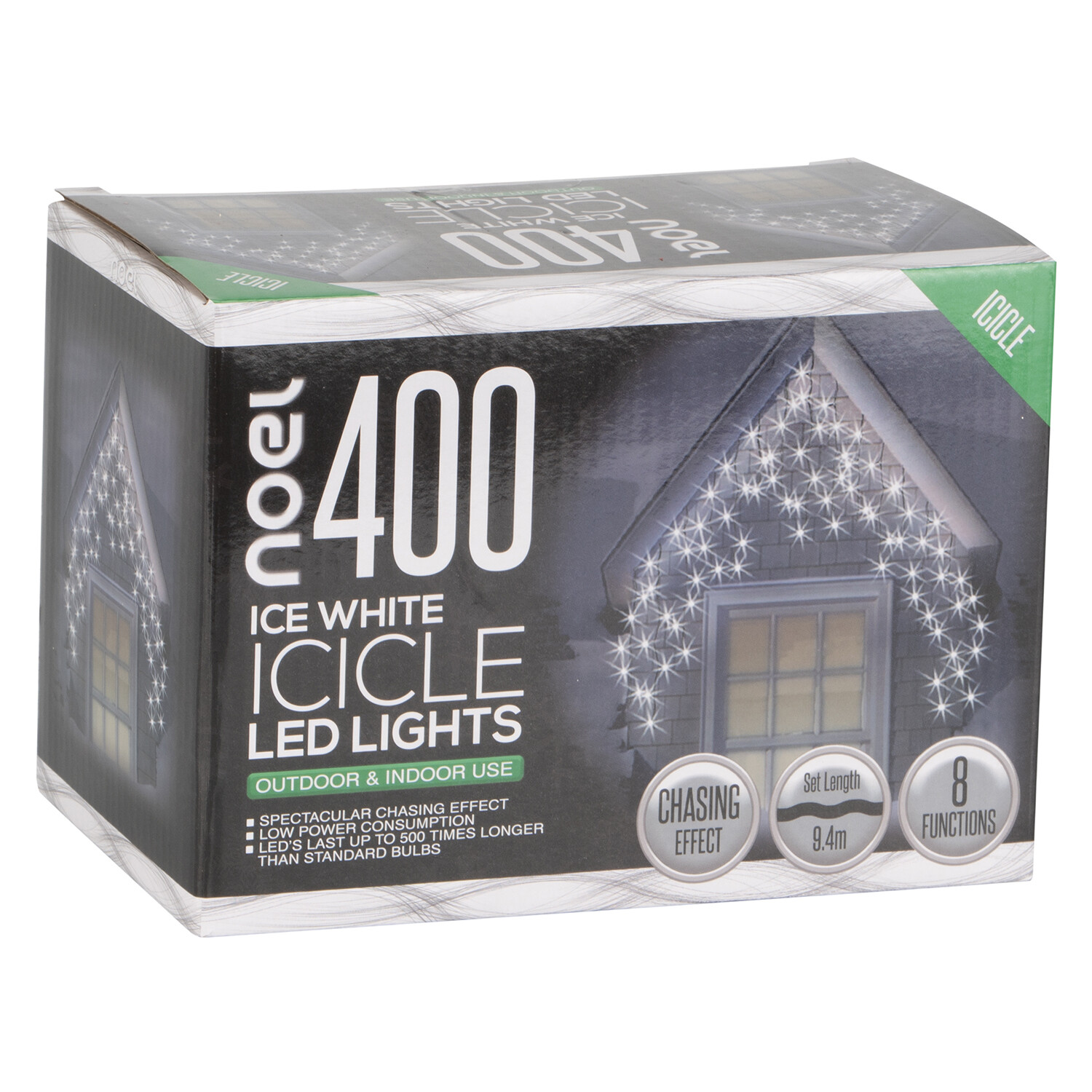 noel LED Icicle Lights - Ice White / 400 Image 2