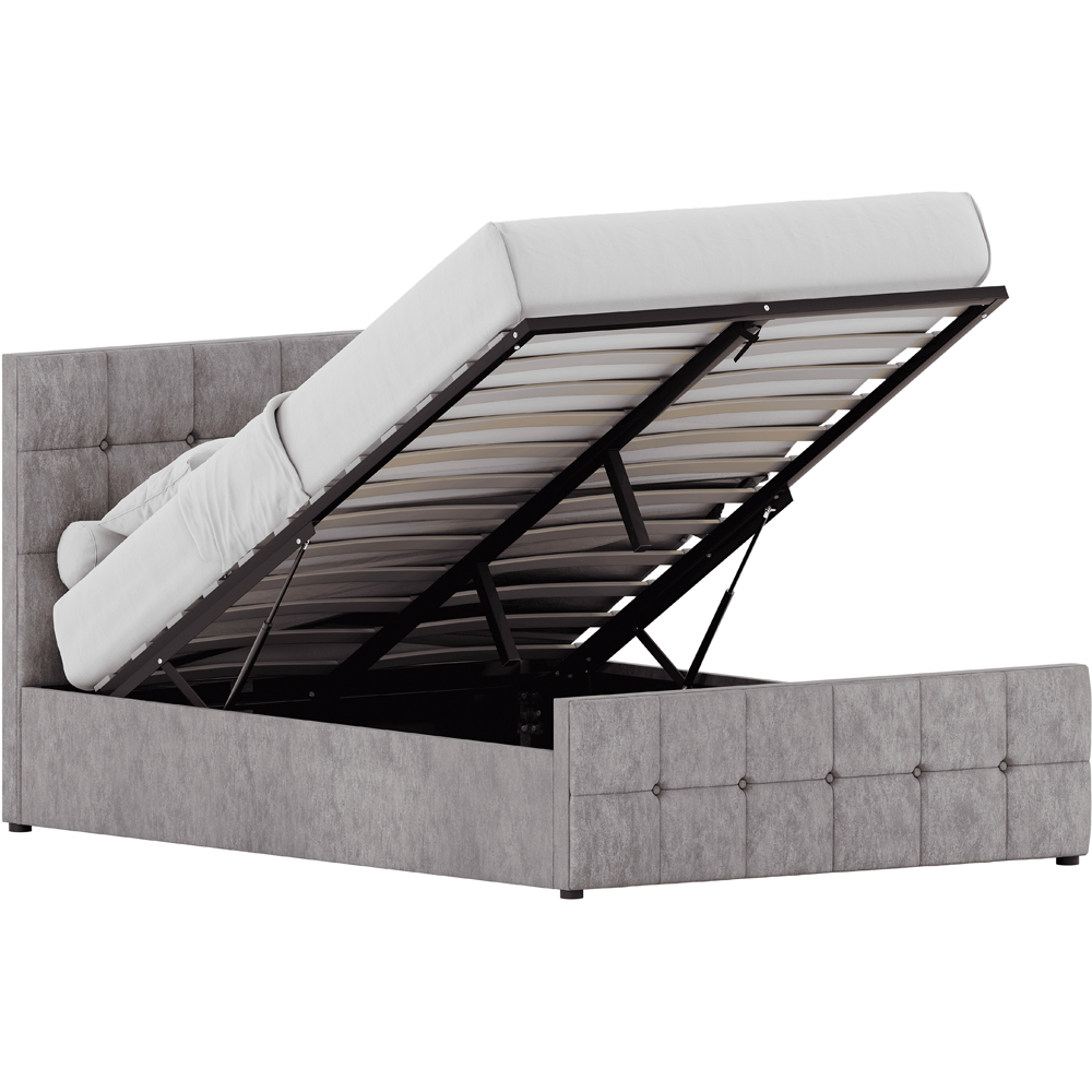 Vida Designs Valentina Double Silver Crushed Velvet Ottoman Bed Image 2