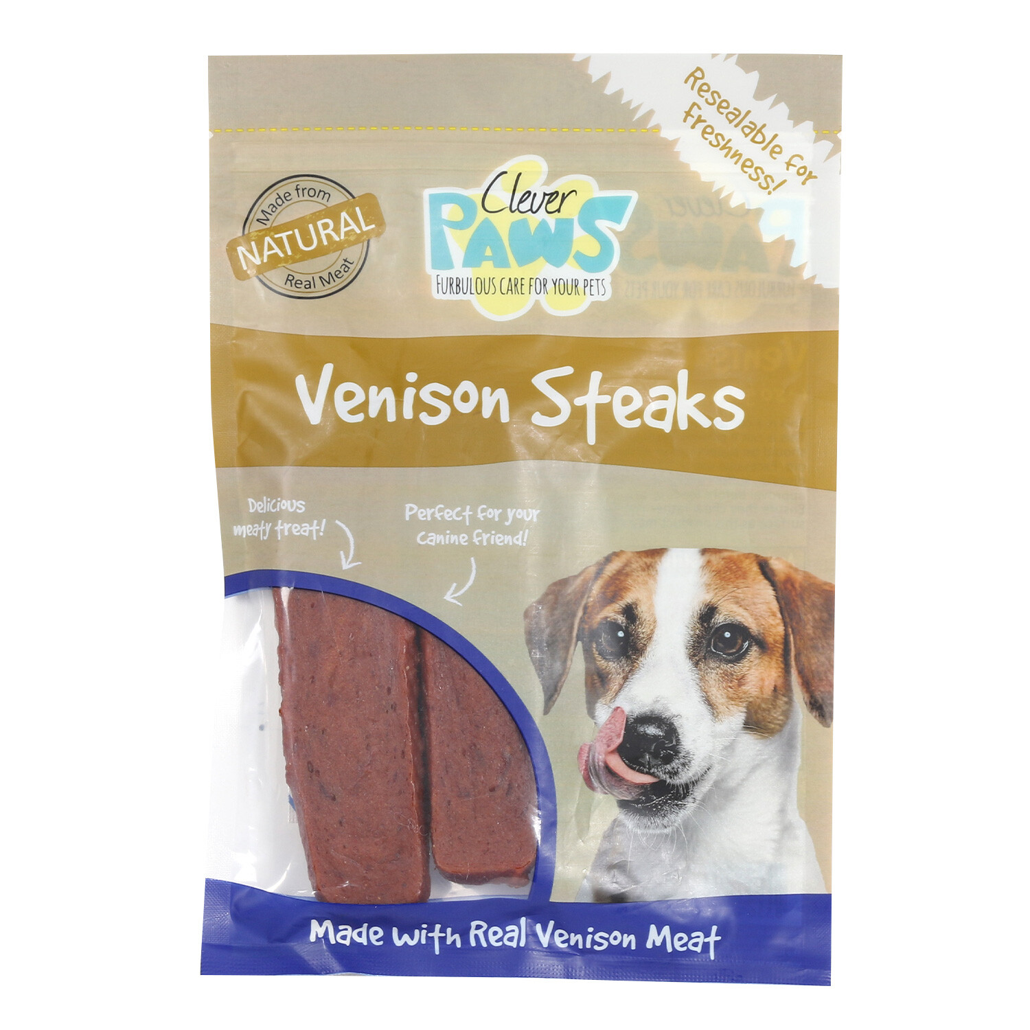 Clever Paws Venison Steaks Dog Treat 80g Image 1