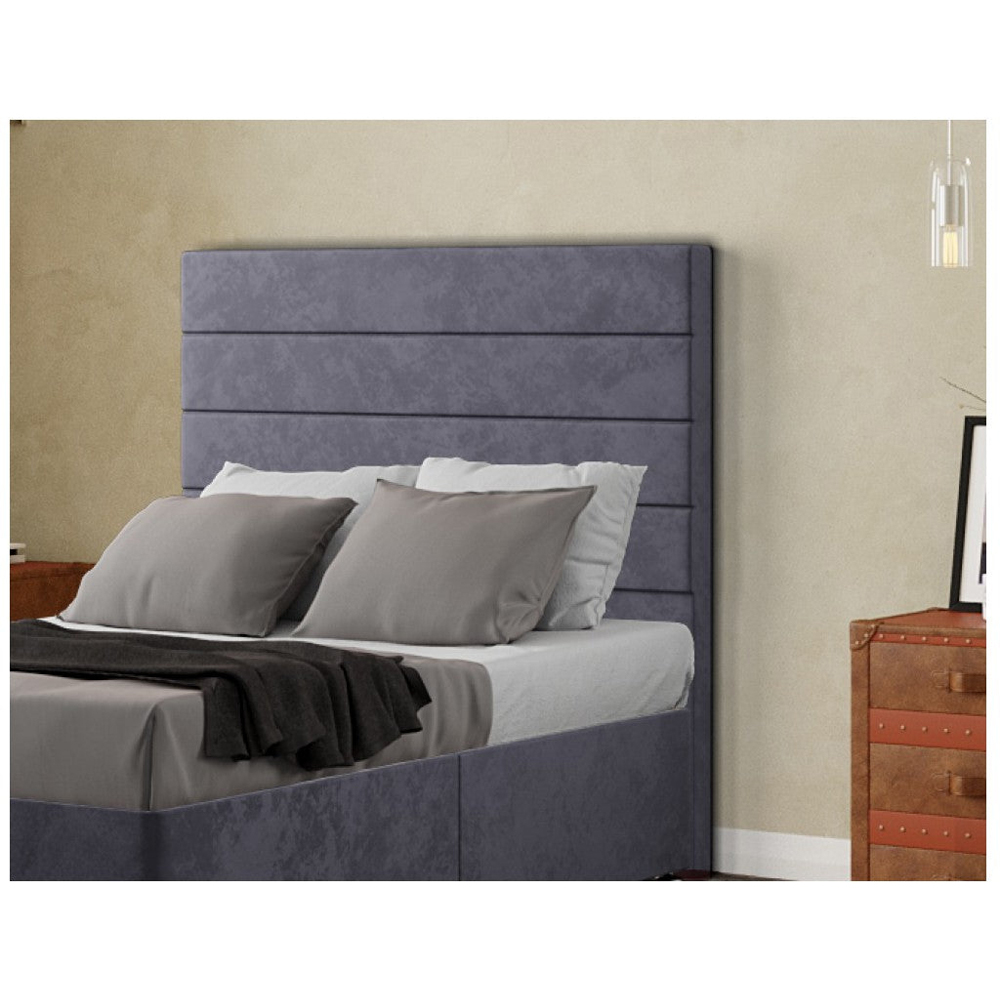 Eleganza George Super King Size Steel Plush Floor Standing Headboard Image 4