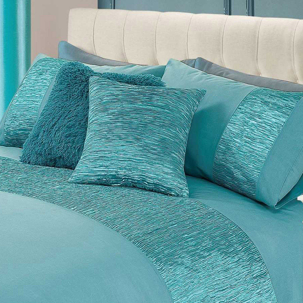 Intimates Freya Single Duck Egg Textured Panel Duvet Cover Set Image 2