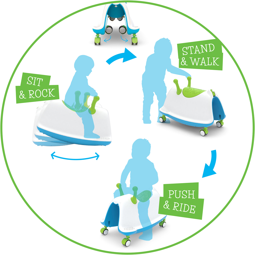 Chillafish Trackie 4 in 1 Lime Blue Ride On Play Train Image 6