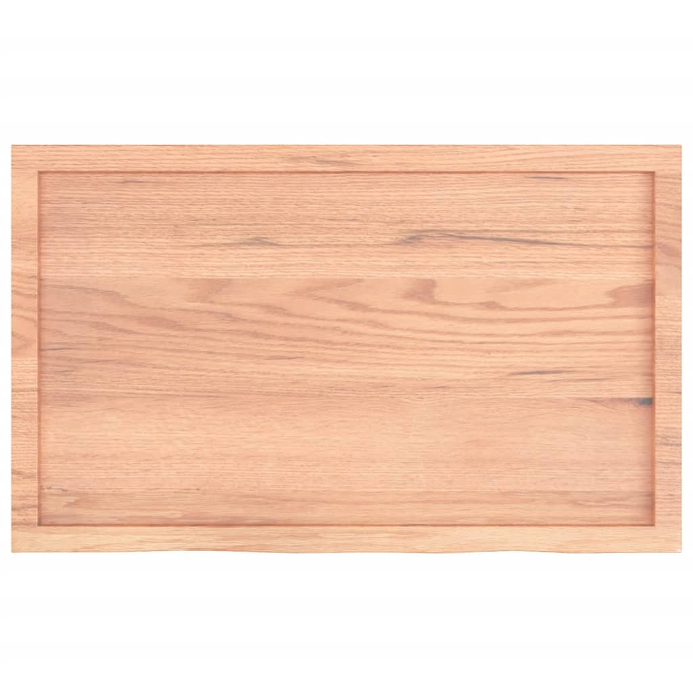 vidaXL 100 x 60 x 4cm Light Brown Treated Solid Wood Oak Wall Shelf Image 4