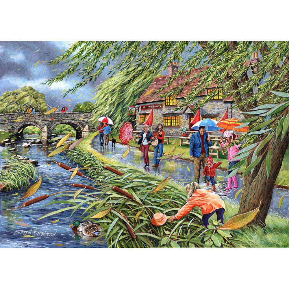 The House of Puzzles Wind at the Willows 1000 Piece Jigsaw Puzzle Image