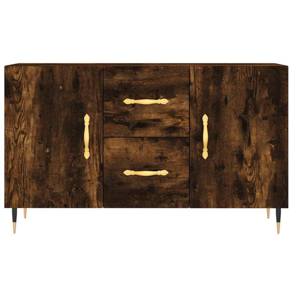 vidaXL 2 Door 2 Drawer Smoked Oak Sideboard Image 4