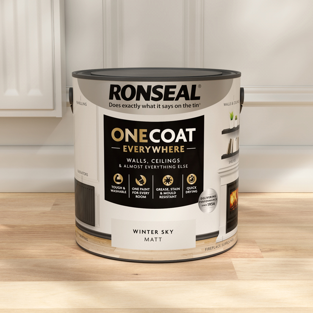 Ronseal One Coat Everywhere Winter Sky Matt Interior Paint 2.5L Image 5