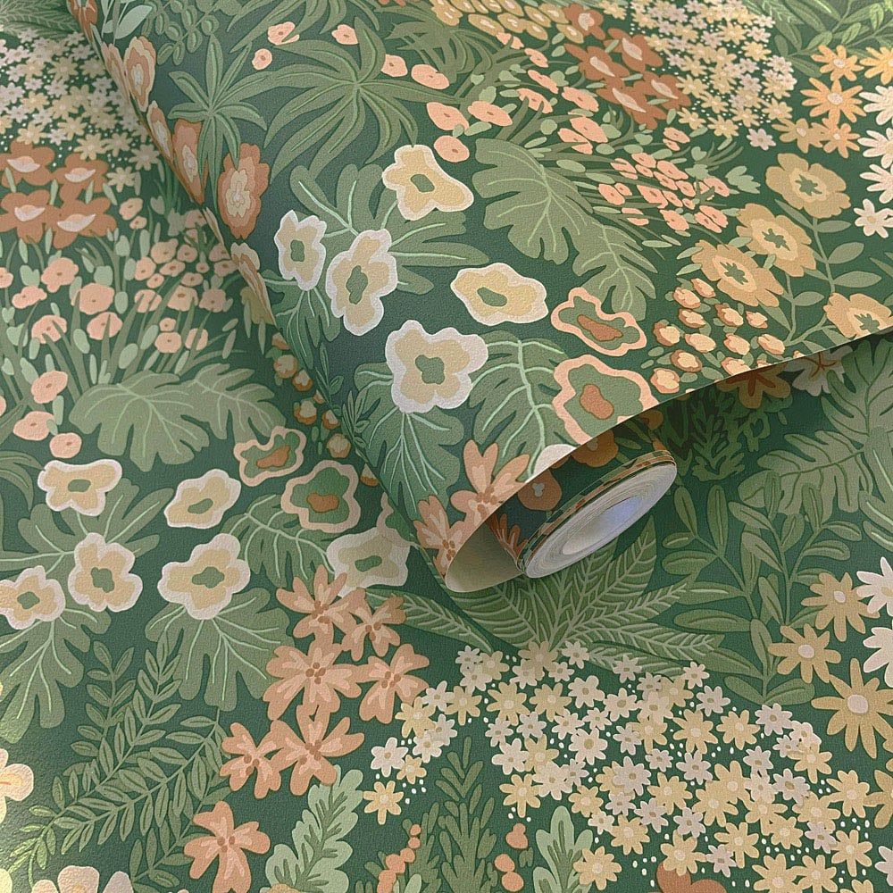 Holden Decor Everbloom Emerald Green Wallpaper Image 2