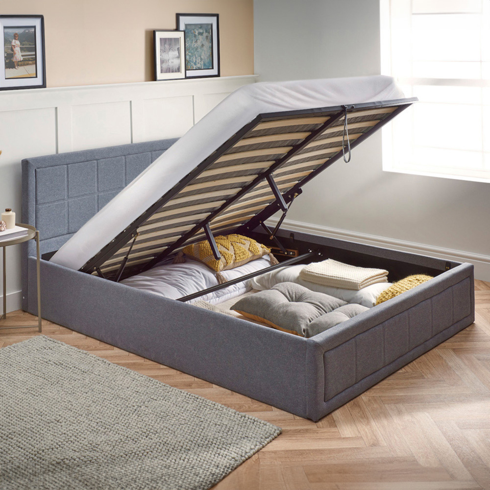 Portland King Size Ottoman Upholstered Bed Frame with Storage Image 5