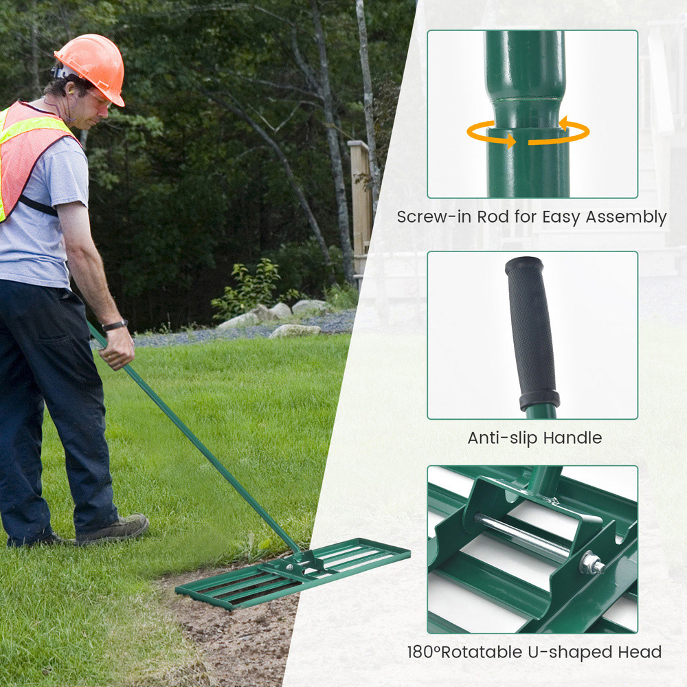 Costway Lawn Levelling Rak with Ergonomic Handle 91 x 25cm Image 8
