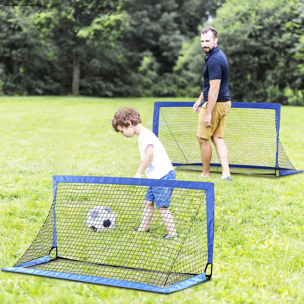 HOMCOM Blue Foldable Outdoor Football Goal with Carry Bag 6 x 3ft Image 2