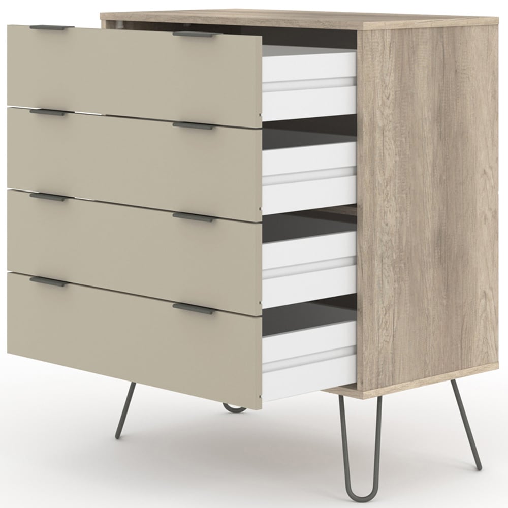 Augusta 4 Drawer Driftwood Chest of Drawers Image 4