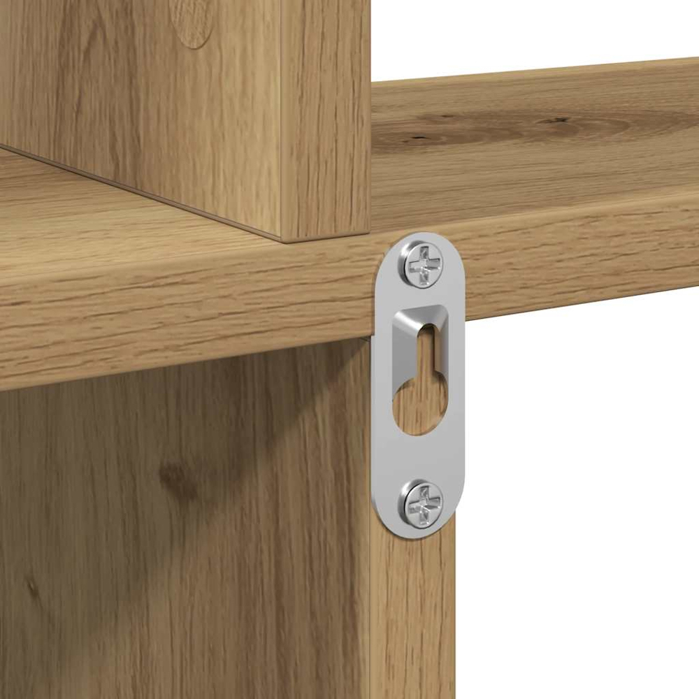 vidaXL 4 Shelf Artisan Oak Floating Wall Shelf Image 6