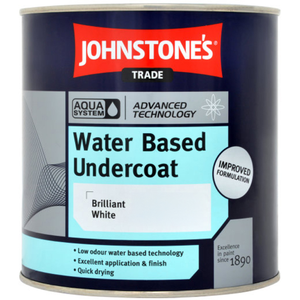 Johnstone's Trade Aqua Brilliant White Undercoat Paint 1L Image