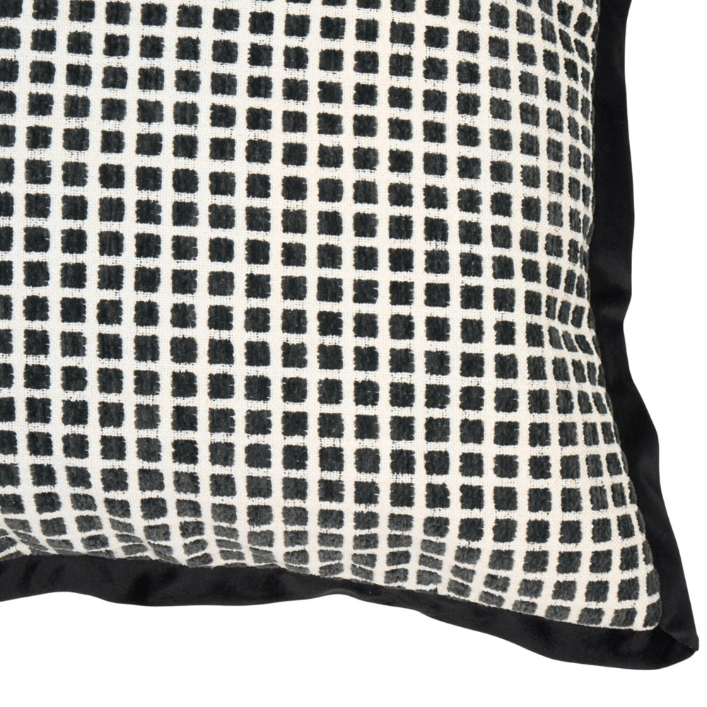 Celine Woven Squares Cushion Black Image 4