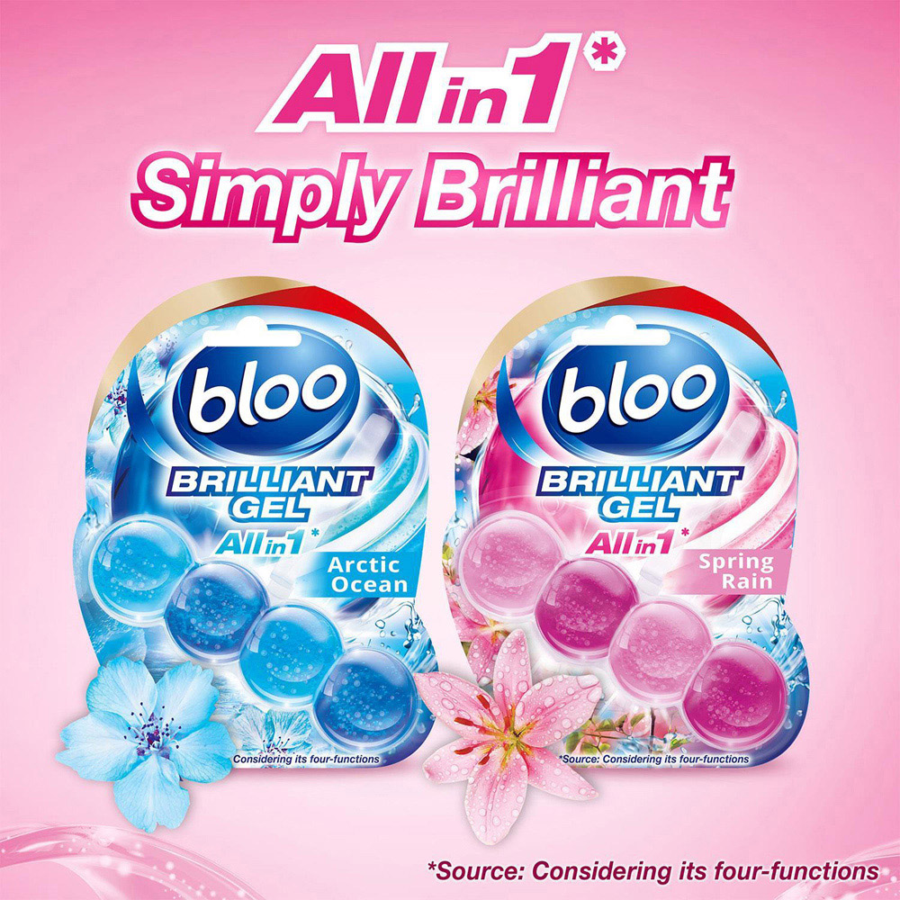 Bloo Brilliant Gel All in 1 Spring Rain Toilet Rim Block 42g 7 Pack Image 6