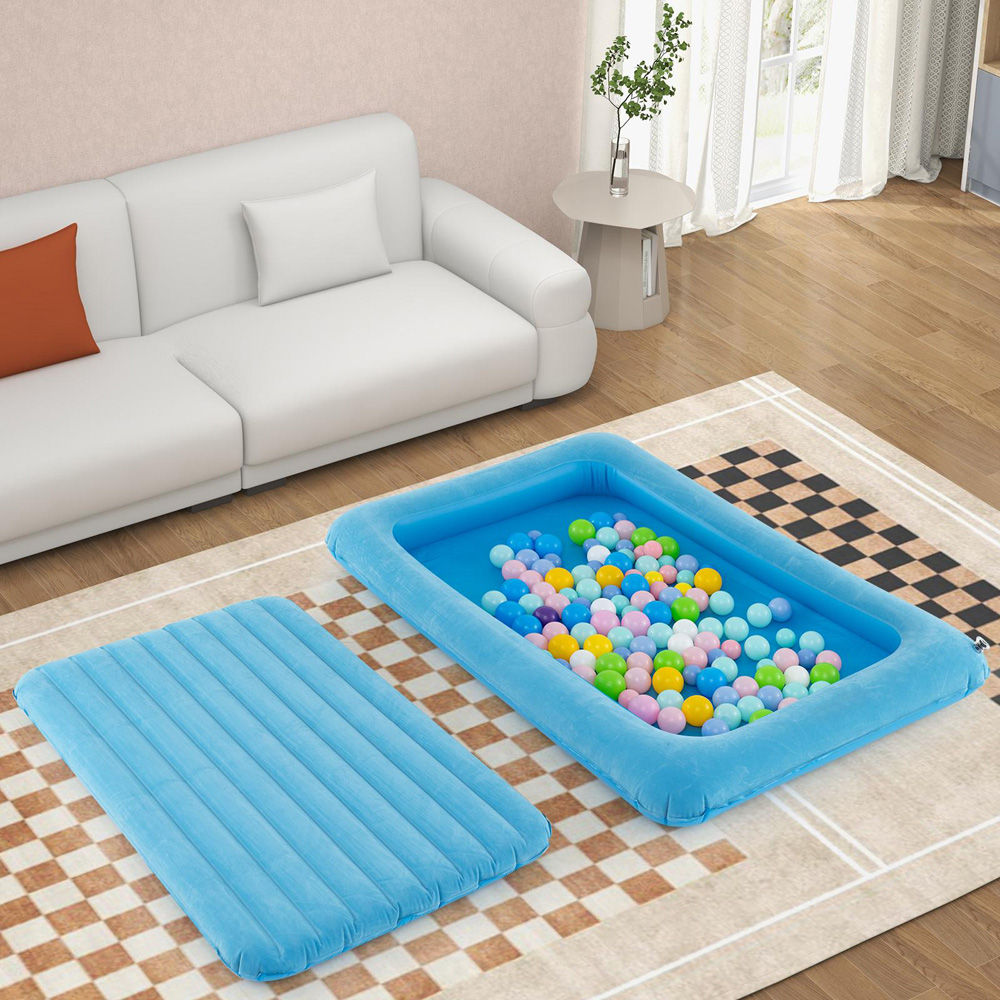 Costway Blue Inflatable Toddler Travel Bed with Electric Pump Image 3