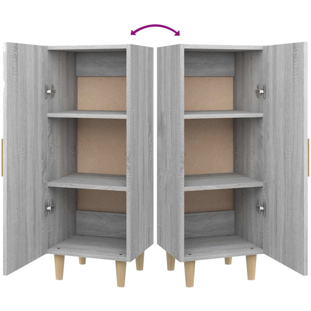 vidaXL Single Door Grey Sonoma Wooden Sideboard Image 8