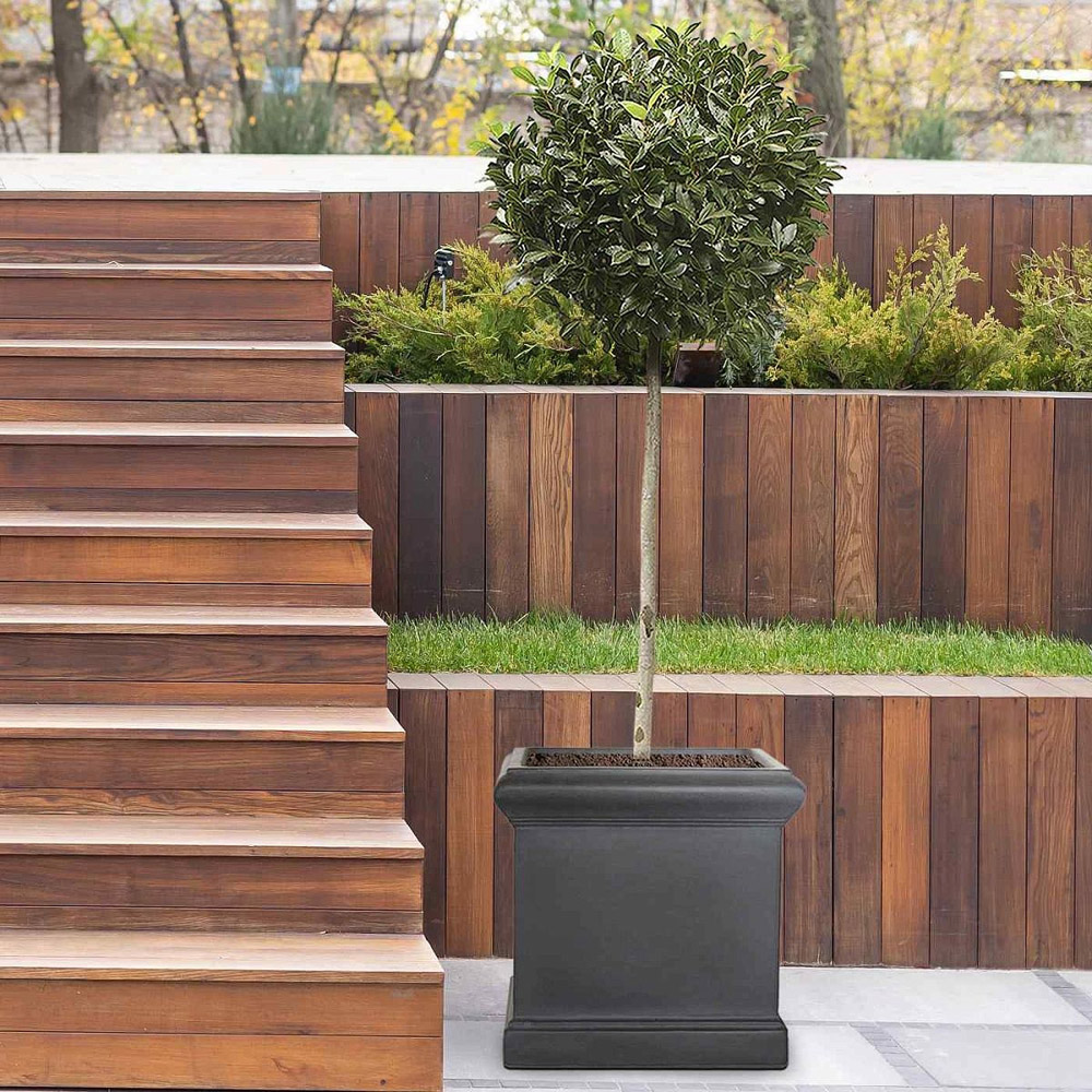 wilko Victorian Flower Box Black Light Stone Outdoor Planter 44cm Image 3