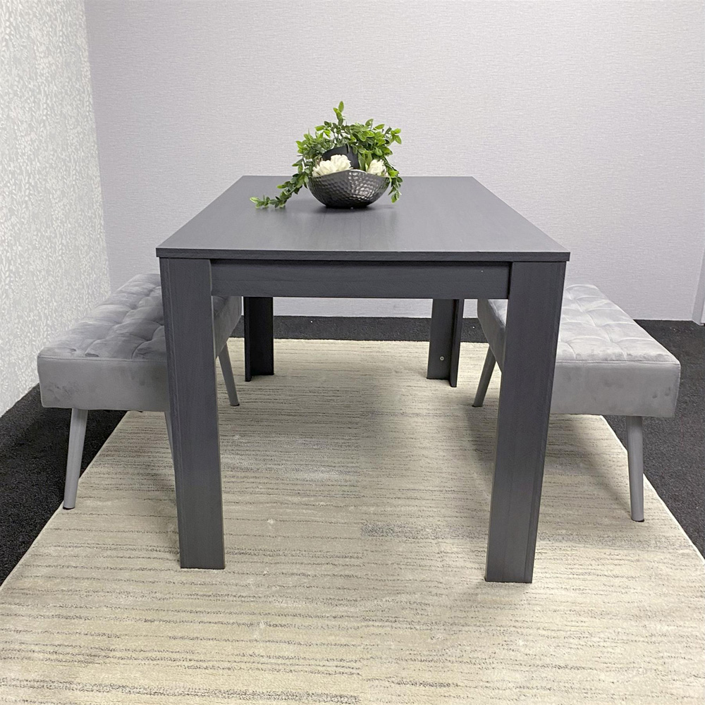 Kosy Koala 4 Seater Dining Set with Bench Dark Grey and Grey Velvet Image 3