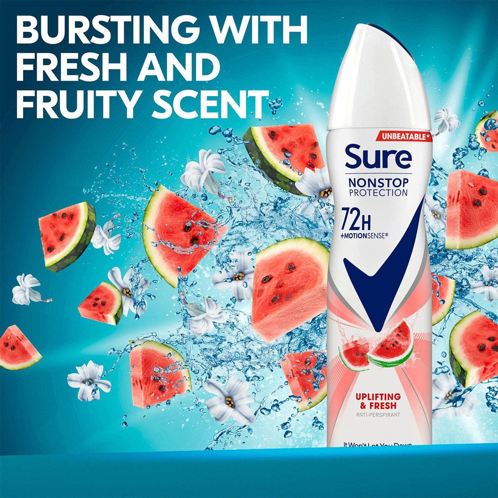 Sure Women 72H Non-Stop Protection Anti-Perspirant Uplifting and Fresh Deodorant 150ml 12 Pack Image 4