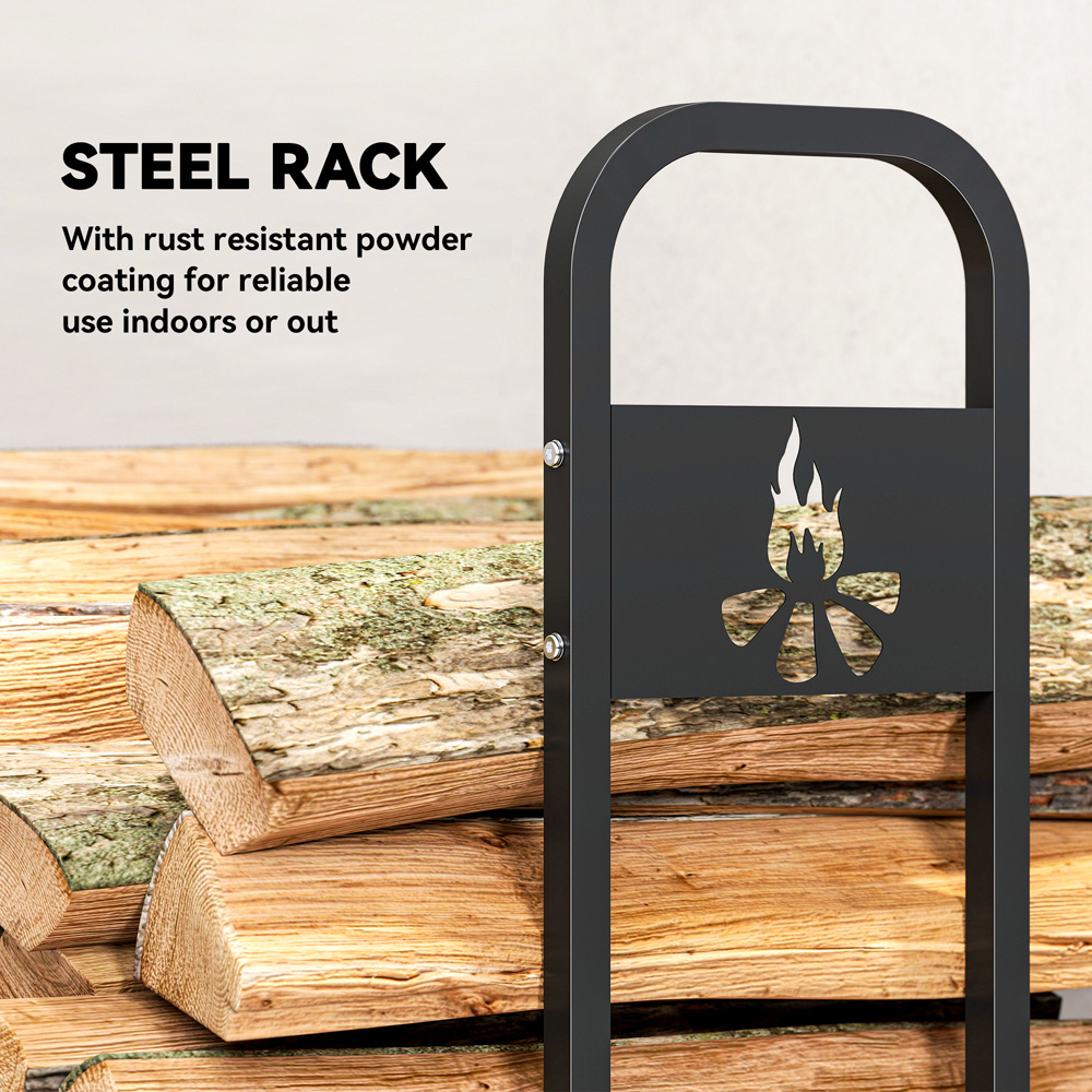 Outsunny Steel Firewood Log Holder 121 x 199 x 30cm Image 7